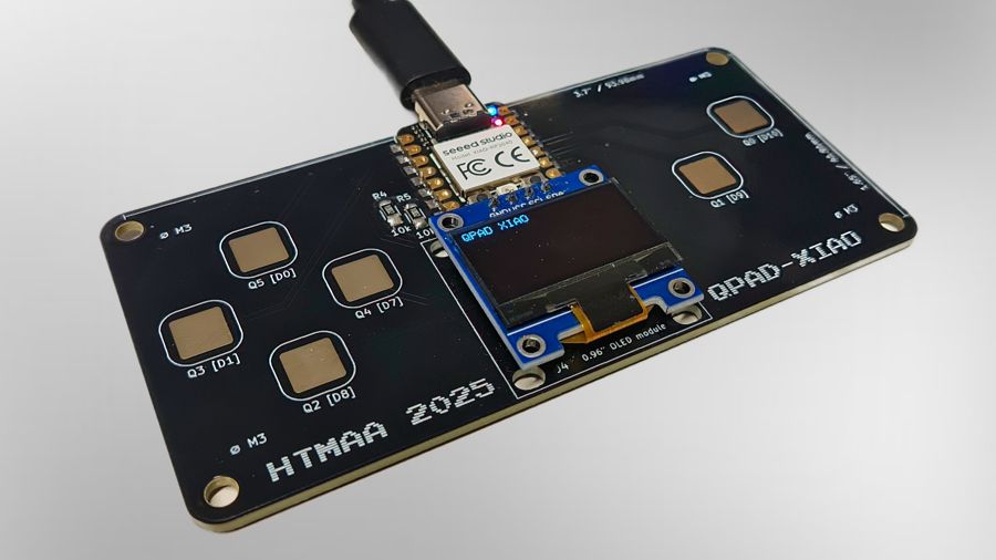 QPad board with OLED display and capacitive touch pads